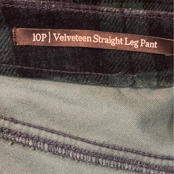 Velveteen straight leg Black watch Tartan Plaid pants Women’s size 10P Talbots - Picture 8 of 11
